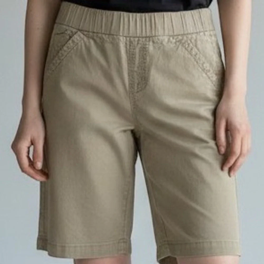 Liverpool Los Angeles Shorts Pull On Bermuda Shadow Green Minimalist Y2K Size 4